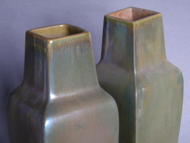 Art Nouveau Rambervillers Lustre Vases circa 1905-1910