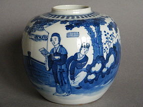 Kangxi Style Chinese Export Porcelain Jar c1880 -1920