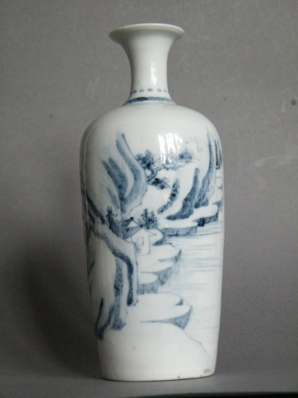 Rare 17th Century Landscape Vase, Kangxi circa 1670-1680
