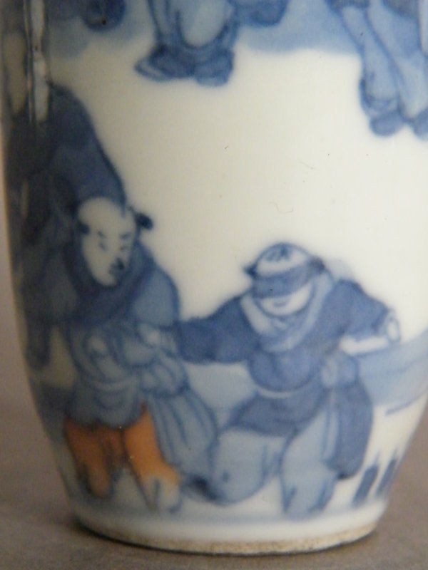 Inscribed Chinese Porcelain Boys Snuff Bottle date 1907