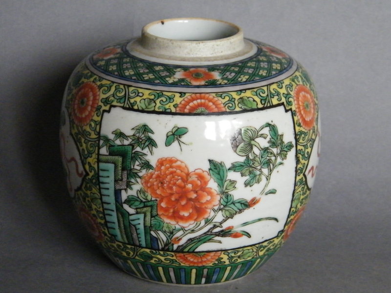 Kangxi Style Famille Verte Porcelain Jar, c 1875-1908
