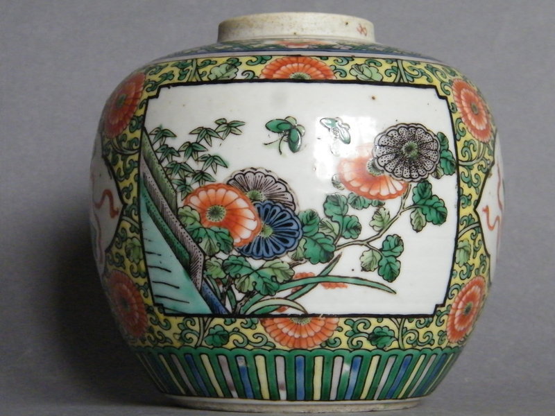 Kangxi Style Famille Verte Porcelain Jar, c 1875-1908