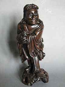 Chinese Carved Hardwood Figure - Liu Hai, 19th Century