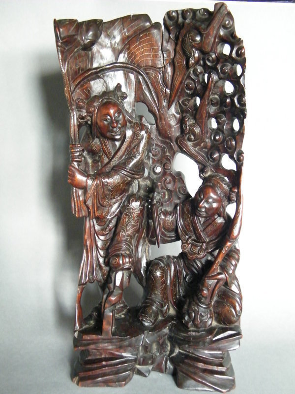 Fine & Rare 18th/19th Century Carved Hardwood Sculpture - Hehe Erxian