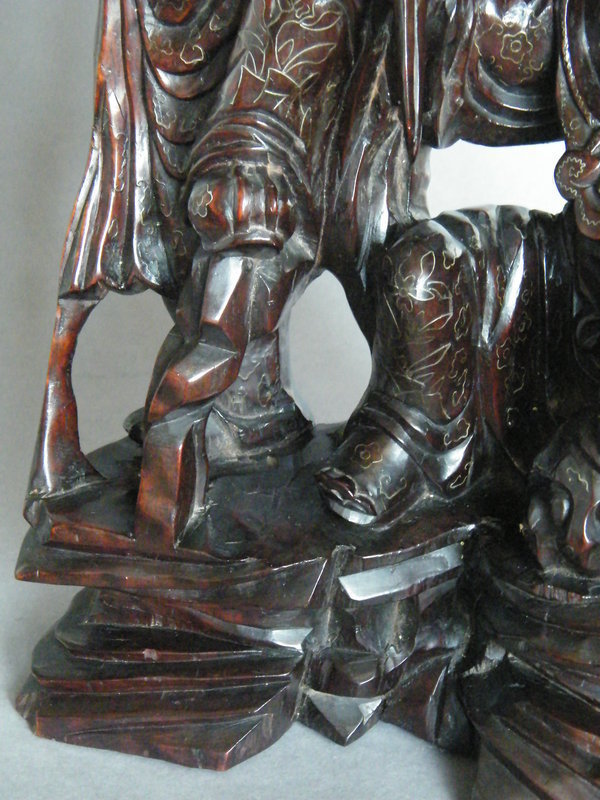 Fine &amp; Rare 18th/19th Century Carved Hardwood Sculpture - Hehe Erxian