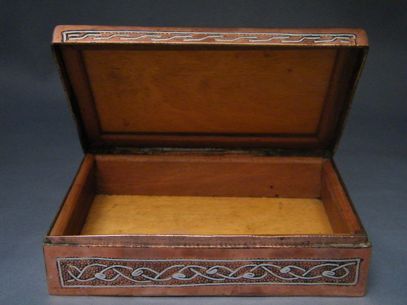 Silver Overlaid Copper Cigarette Box from Egypt, c 1900-1940 **SOLD**