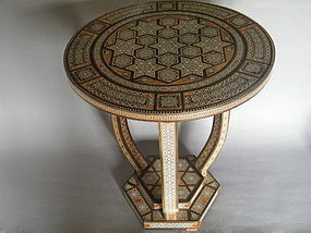 Art Deco Islamic Marquetry Inlaid Table from Syria circa 1920 - 1940