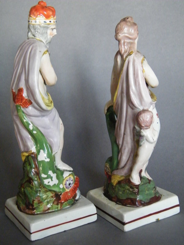 Staffordshire Pearlware Figures &quot;Neptune &amp; Venus&quot; c1790-1810 *SOLD*