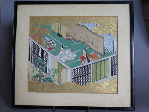 Japanese Painting 'Scene from The Tale of Genji', **SOLD**