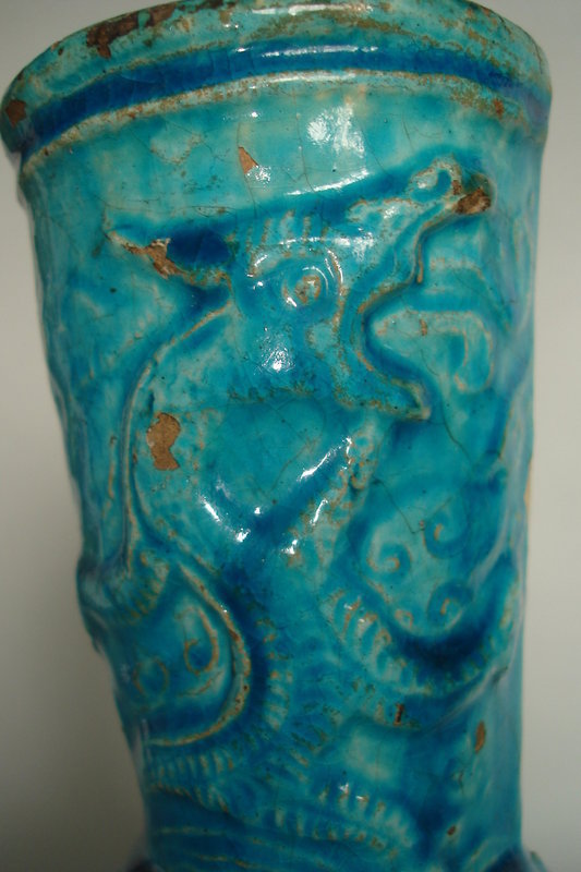 Chinese Ming Dynasty Turquoise Glazed Altar Vase, 1368-1644  **SOLD**