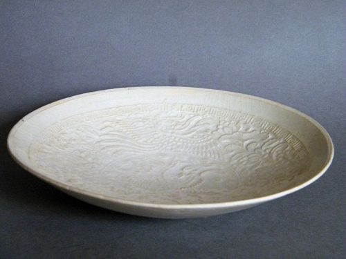 Rare 12th / 13th Century Phoenix & Flower Ding Yao  Dish from China