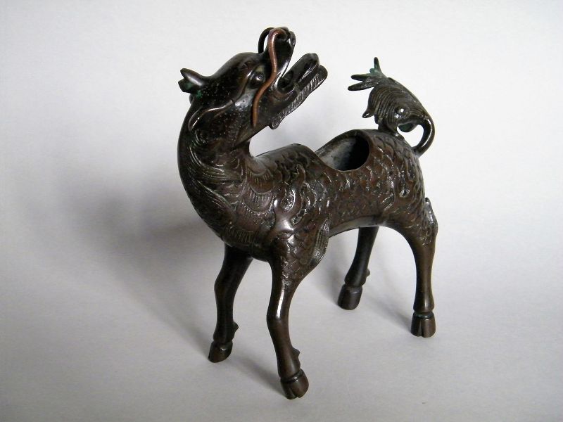 Early 17th Century Ming Dynasty Chinese Bronze Qilin Censer