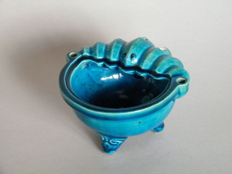Rare Chinese Turquoise Glaze Bat Form Incense Burner Kangxi  1662-1722