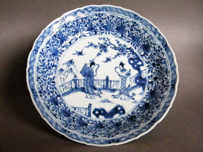 Early18th Century Chinese Export Blue White Porcelain Deep Dish, c1725