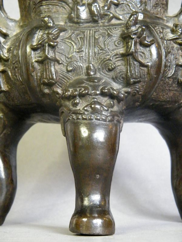 Rare Chinese Ming Dynasty Bronze &quot;Immortals&quot; Censer (1368-1644)