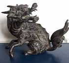 17th Century Chinese Bronze Qilin Paperweight, Shunzhi 1644 - 1661