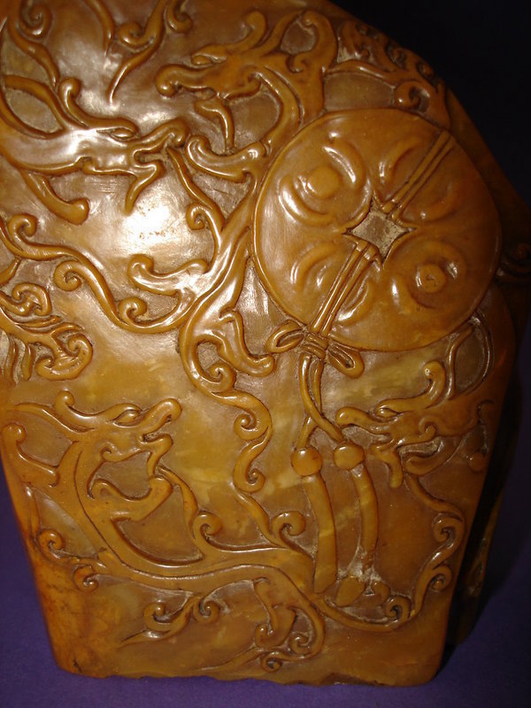 Fine and Rare Chinese Yellow Soapstone Boulder Seal