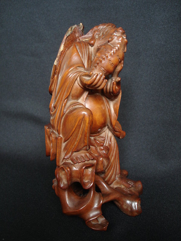 Chinese Hardwood Carving of Liu Hai - Guangxu