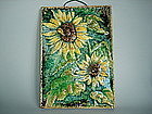 German Karlsruhe Sunflower Tile or Plaque - circa 1960s