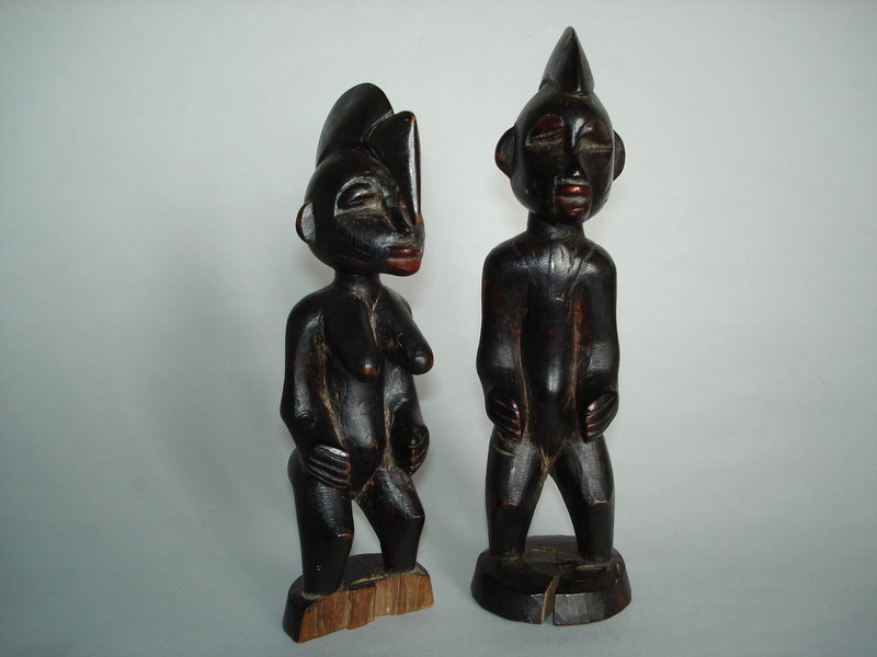 Pair of Yoruba Ibeji Twin Figures - Early 20th Century