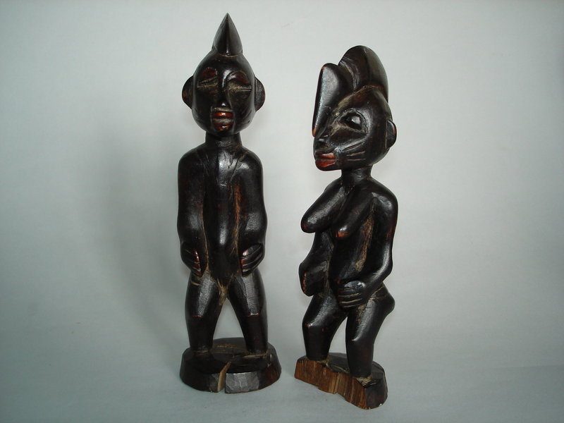 Pair of Yoruba Ibeji Twin Figures - Early 20th Century