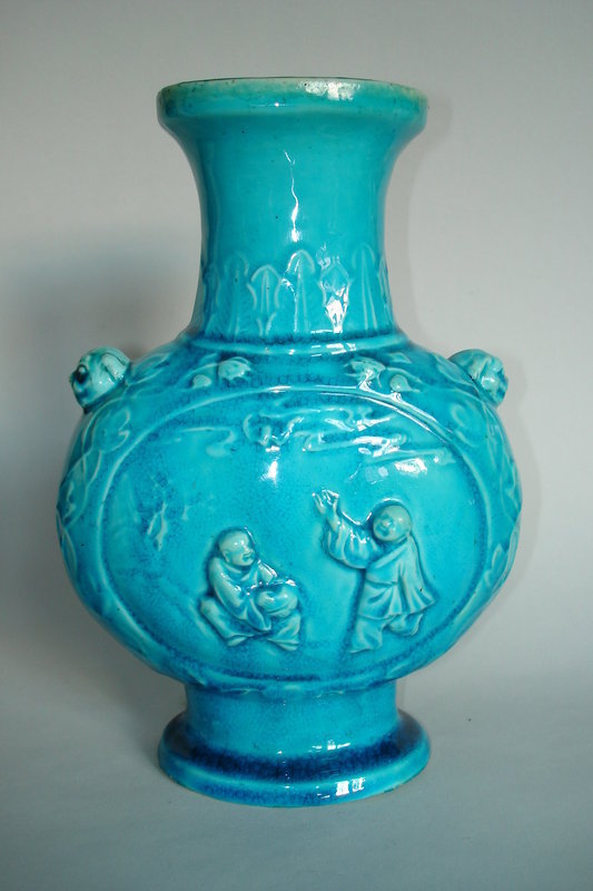 Very Rare Chinese Turquoise Glazed Vase, Kangxi  1662-1722