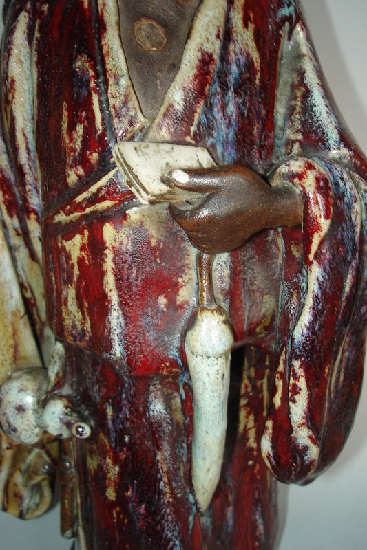 19/20 C Chinese Flambe Glazed Shiwan Stoneware Figure