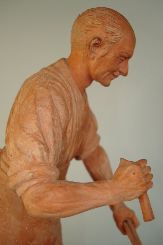 1950s Terracotta Model  Blacksmith Peggy Davies, signed