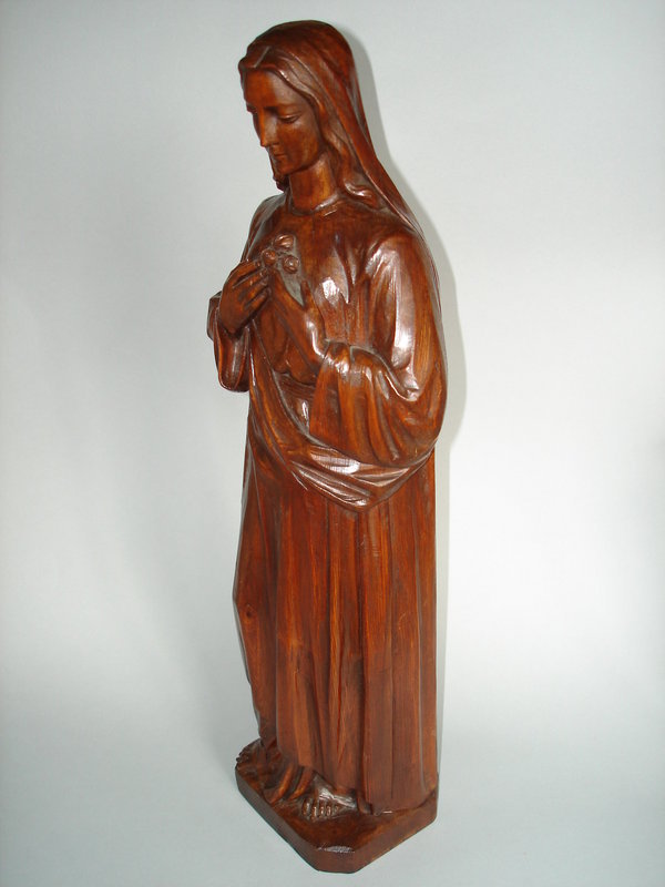 Important Carved  Wood Madonna by Cabrini Orphan -1911