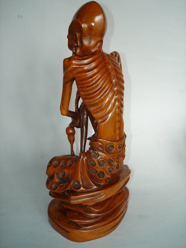 18th Century Carved Huang Yang Figure Damo, Qianlong