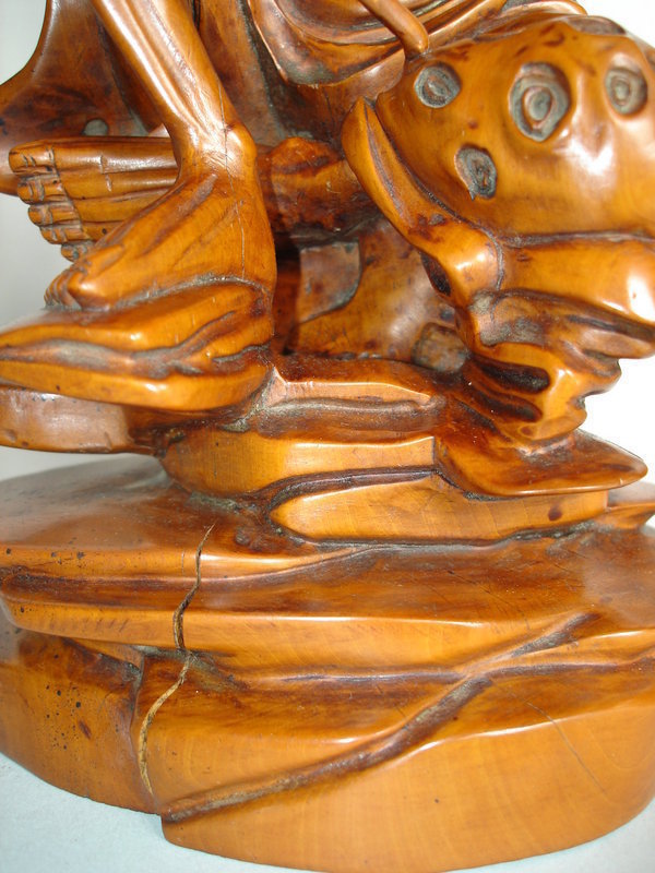 18th Century Carved Huang Yang Figure Damo, Qianlong