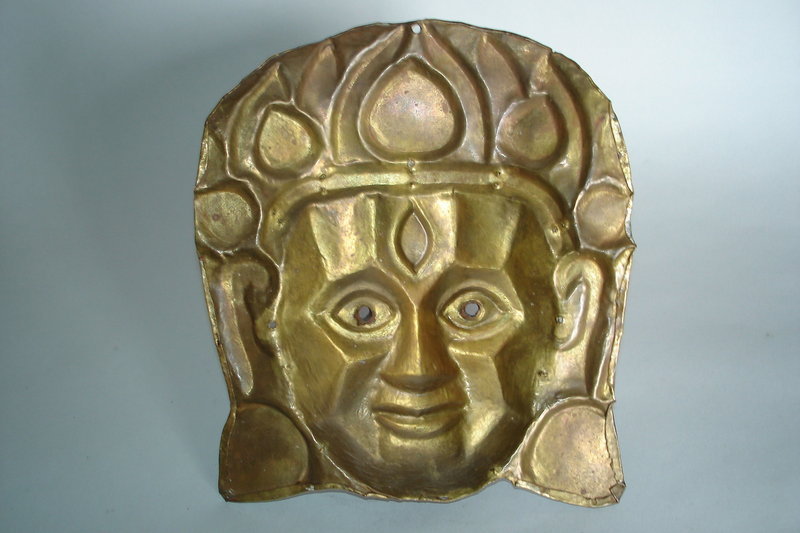 Pair Early 20th Century Himalayan Masks  Tibet or Nepal