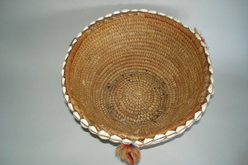 Early 20th Century African Cowrie Shell Basket &amp; Cover