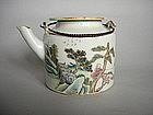 19C Famille Rose Enamelled Small Chinese Tea/Wine Pot