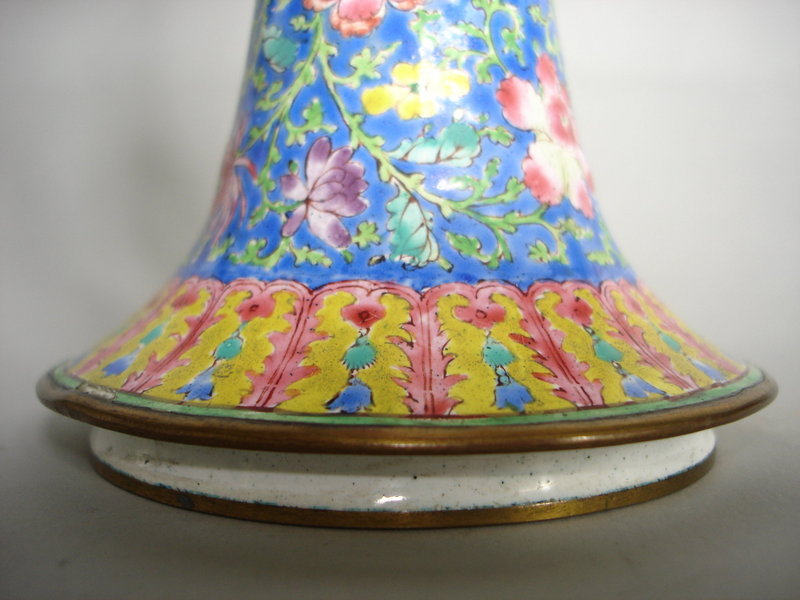 Rare 18th Century Chinese Enamel Vase - Gu - Qianlong