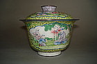 Fine 18th Century Canton Enamel Bowl & Cover - Qianlong