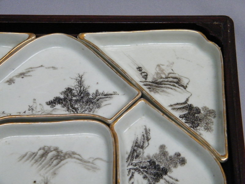Rare Boxed Set of Qianjiang Hors D'Oeuvres Dishes - 19C