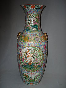 Large 64cm Mid 19th Century Chinese Famille Rose Vase