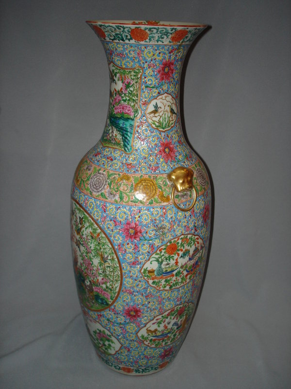 Large 64cm Mid 19th Century Chinese Famille Rose Vase