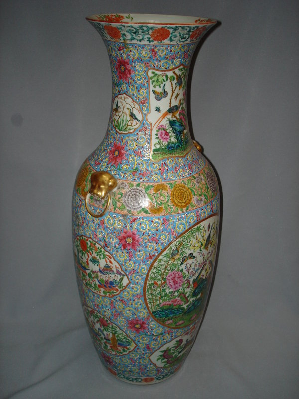 Large 64cm Mid 19th Century Chinese Famille Rose Vase