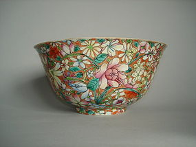 Famille Rose Millefleur Chinese Export Bowl c1875-1908