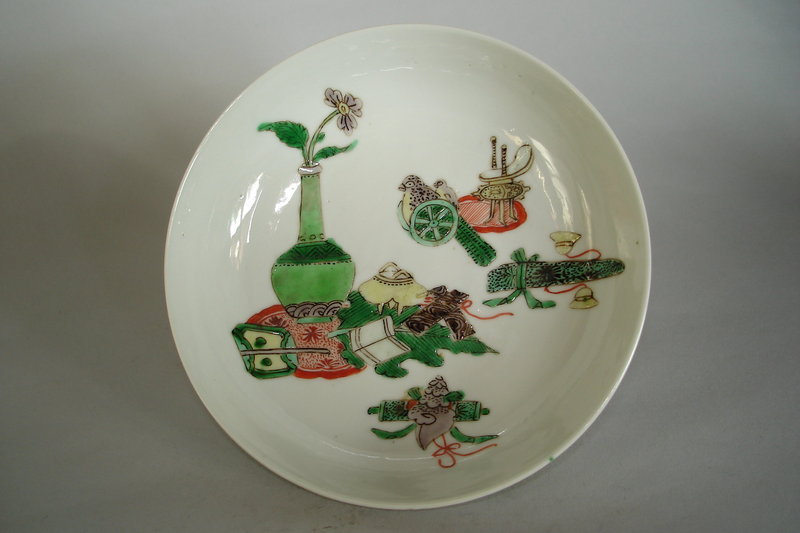 Fine Early 18th Cent "Famille Verte" Small Dish, Kangxi