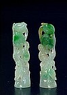 Pair Chinese Jade Jadeite Peach Tree Seal Christies