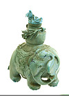 Early 19C Chinese Turquoise Elephant Snuff Bottle