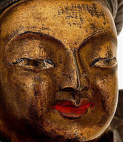 18C Chinese Tibetan Gilt Bronze Buddha