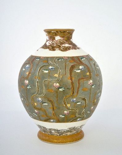 Meiji Japanese Kinkozan Satsuma Vase French Deco