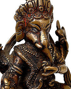 16C India Hindu Bronze Ganesh Elephant Buddha