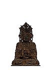 Lg 16C Chinese Gilt Lacquer Bronze Buddha