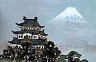 Meiji Japanese Wireless Cloisonne Box Castle & Mt. Fuji