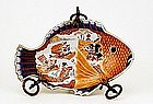 Meiji Japanese Imari Fish Plate Samurai Geisha Sg